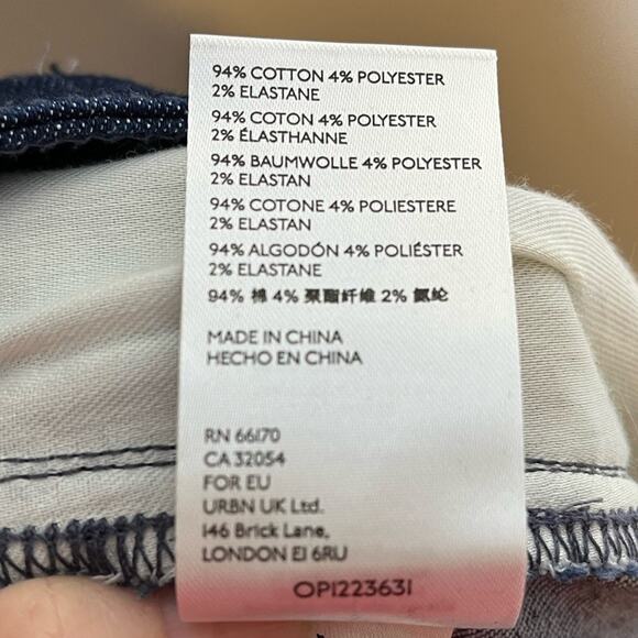 ANTHROPOLOGIE Pilcro Gold Pipe Trimmed Dark Wash Skinny Jeans Plus Size 24 - Picture 5 of 7